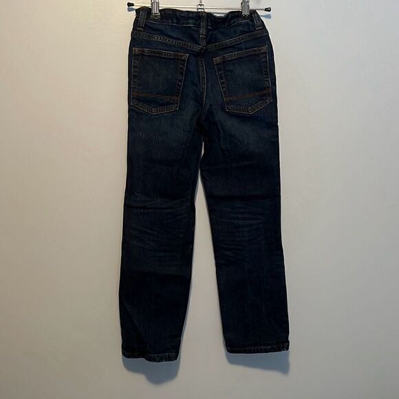 Cat & Jack Boy's Blue Straight Recto Dark Wash Stretch Denim Jeans - Picture 4 of 7